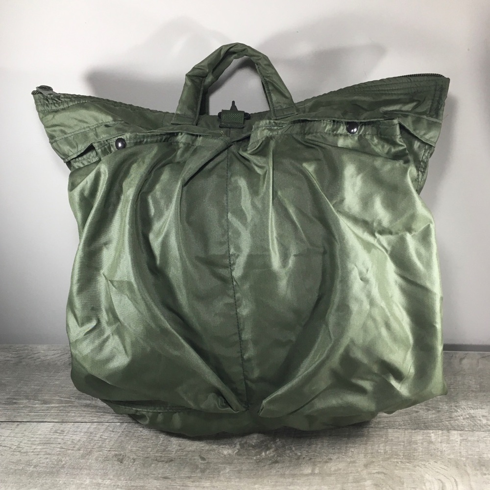 Vintage U.S. Military Flyer's Helmet Bag Tote Unicor Olive Green Pilot Aviators